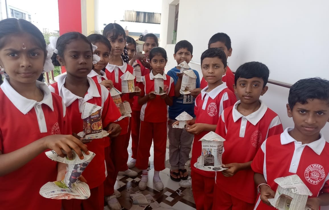 Children learning at Lotus Smart School in Armoor